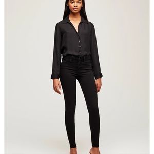 L'AGENCE Marguerite Noir High Rise Skinny Black Size 24